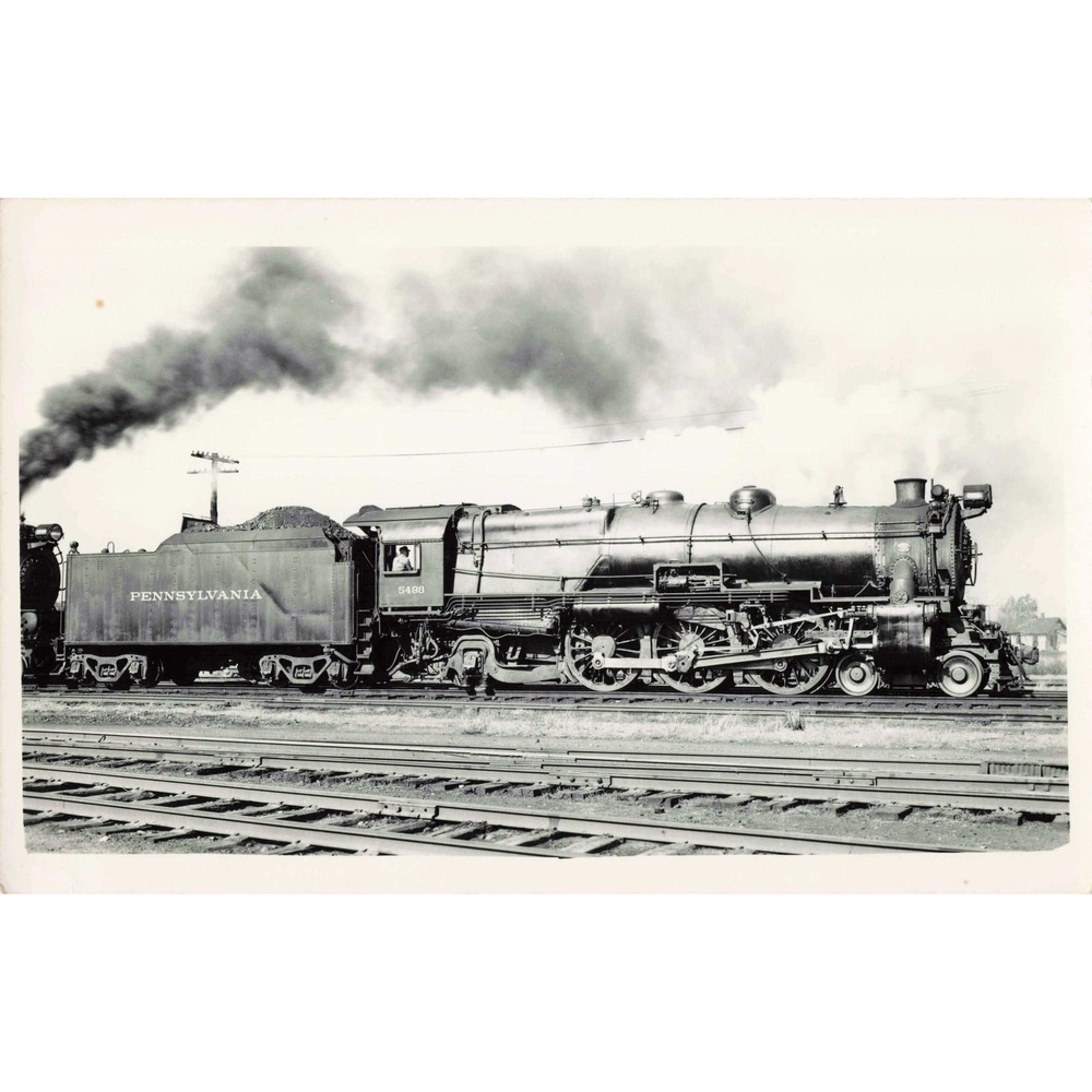 RPPC Pennsylvania Railroad Steam Locomotive 5498 Real Photo Postcard